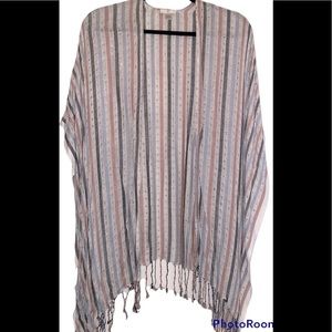 Charming Charlie Striped Tassel Kimono